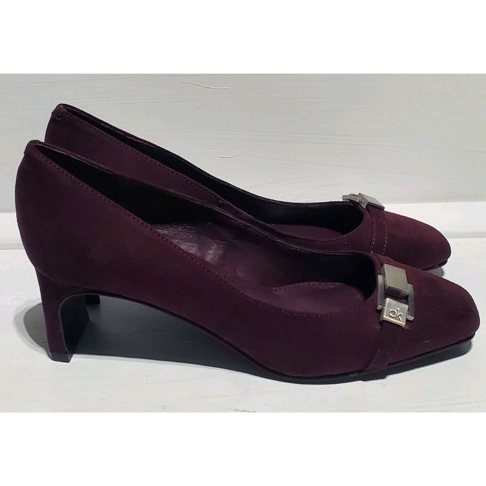 New Woman Kavita 2 Square Toe Pump CALVIN KLEIN HEELS Dark Red Size 5.5M